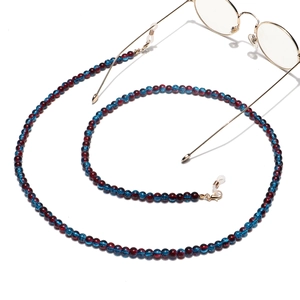 6mm colorful beaded eyewear chain with blue and red beads for glasses and masks