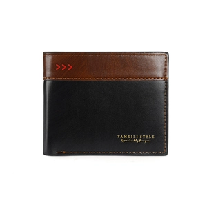 Men Bifold Wallet Vintage PU Leather Wood Grain Texture Multi Card Slots Business Short Purse Waterproof