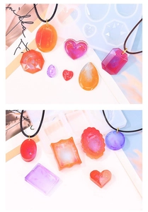 Pendentifs DIY en résine en forme de cœur et goutte avec paillettes et cordons noirs