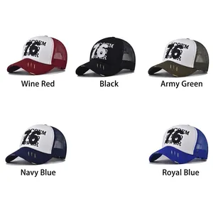 Casquettes trucker vintage délavées avec broderie 76 en cinq couleurs assorties