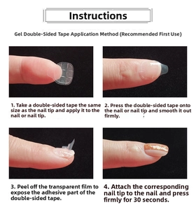 Step-by-step guide for applying jelly adhesive tabs to press-on nails for a secure hold