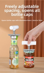 Detail of adjustable stainless steel jar opener for lid sizes from 2.5cm up to 10cm