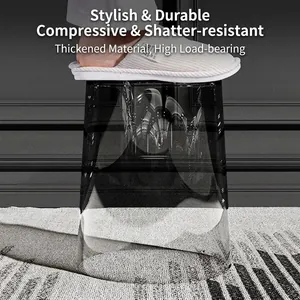 Strong luxury grey transparent waste bin shown with heavy weight bearing capacity test