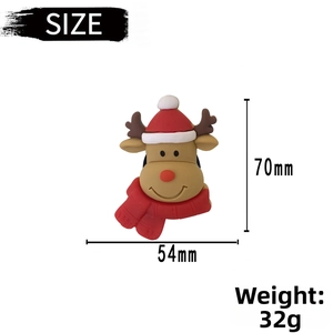 Detailed dimension drawing of reindeer car vent clip with 70mm height and 54mm width