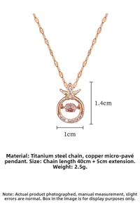 Detail of rose gold pipa necklace showing 1cm x 1.4cm pendant and 45cm chain dimensions