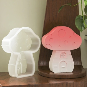 Stampo in silicone a forma di fungo per candele in resina e decorazioni in gesso