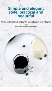 Detail of heat-resistant glass measuring cups with double spouts and ergonomic handles