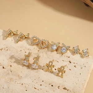 Orecchini A Lobo In Rame Con Fiocco Cuore Coniglio Per Donne Con Zircone Gioielli Romantici Eleganti Di Lusso