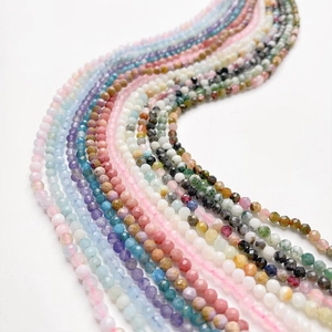 3mm colorful faceted natural stone beads for DIY jewelry making in various vibrant colors
