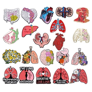 Broches En émail Créatives Organes Humains Alliage Anatomique Cœur Poumon Cerveau Rein Foie Pins Pour Médecins Infirmières Cadeau Mode Badge Bijoux