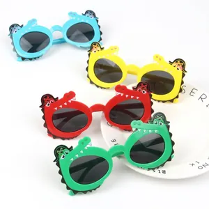 Kids Sunglasses Cartoon Crocodile Pirate Hat Funny UV400 Protection PC Plastic Toddler Travel Eyewear