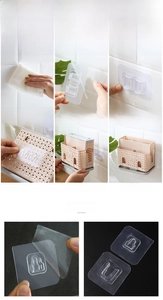 Macro detail of adhesive interlocking buckle hooks for seamless wall mounting steps