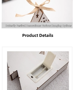 Detail of wooden Christmas ornament featuring a twine bow and battery compartment