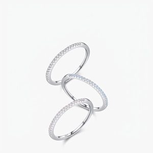 Minimalist 925 Sterling Silver Ring Stackable Band With Cubic Zirconia And Artificial Opal Elegant Jewelry For Women