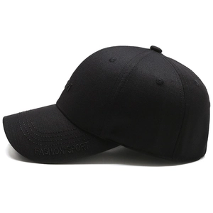 Cappellino da baseball classico nero in cotone da uomo con ricamo sportivo