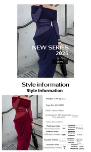 Detail of off-shoulder mesh sleeve dress showing navy and wine red fabric texture