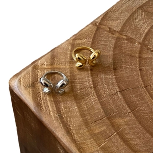 Minimalist butterfly style open rings in polished gold and silver plated brass