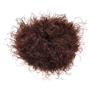 Auburn messy bun hair extension with natural fluffy synthetic fibers for volume