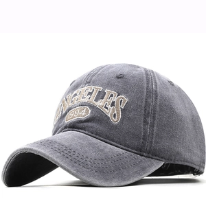 Baseball Cap Washed Cotton Breathable Sunshade Outdoor Travel Retro Vintage Letter Embroidery Adjustable Men Women