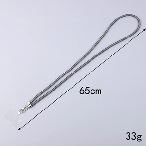 Universal crossbody grey glitter phone lanyard with lobster clasp and 65cm length