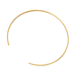 Minimalist gold stainless steel round choker collar with sleek open-end design