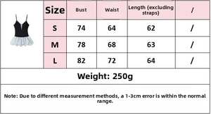 Size chart for polka dot deep V neck slim dress showing bust and waist measurements