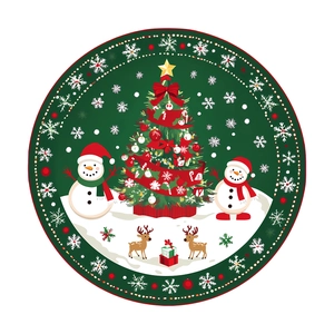 Festive Christmas static cling sticker with Santa, snowman, and reindeer for home windows