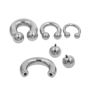 Hufeisen-Piercing aus Chirurgenstahl mit Gewindekugeln in verschiedenen Größen