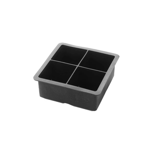 Moule à glaçons en silicone noir à 4 grandes cavités carrées pour le whisky
