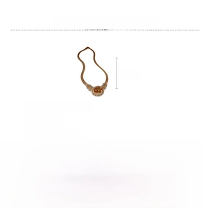 Detail view of vintage oval necklace showing dimensions 46.7cm length and 47g weight