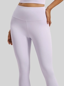 Leggings de yoga lilas à taille haute avec effet push-up et tissu de sport extensible