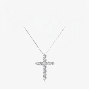 Moissanite Cross Pendant Necklace S925 Sterling Silver Sparkling D Color VVS1 Clarity Jewelry Gift For Women