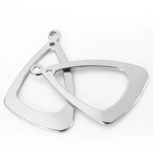 Sleek stainless steel geometric trapezoid earring pendants with dual connection holes