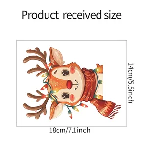 Dimensions du sticker mural renne de Noël montrant la taille de 18cm x 14cm en détail