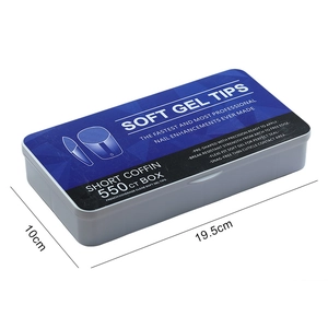 550 pieces of clear short coffin soft gel nail tips for professional manicures