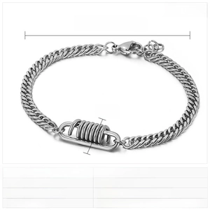 Tabella tecnica delle taglie per bracciale in acciaio inossidabile con dimensioni e peso