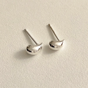 Elegante 925 Sterling Silber Wassertropfen Ohrstecker mit poliertem Spiegelglanz für Damen