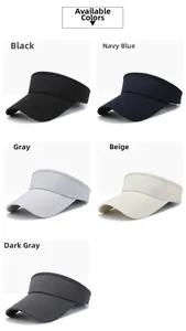 Selection of quick-dry sports sun visors in black, navy, gray, beige, and dark gray