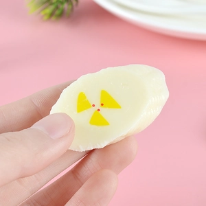 Realistic PVC fake banana slice miniature charm for DIY crafts and keychain accessories