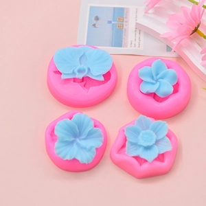 4-pack flower silicone molds for DIY baking and fondant in various floral shapes