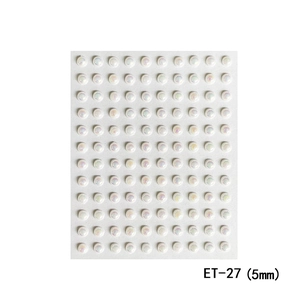 Close-up of 5mm iridescent pearl stickers ET-27 for DIY makeup and nail art decoration
