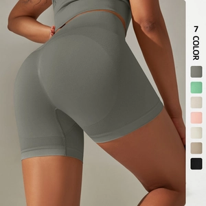 Pantaloncini Yoga Senza Cuciture a Vita Alta da Donna Effetto Pesca Controllo Addominale Palestra Corsa Parte Inferiore