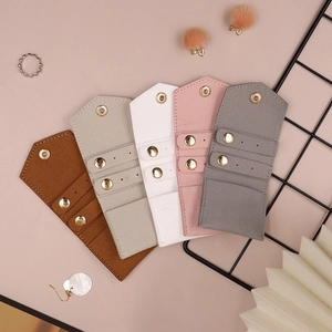 Portable Jewelry Storage Pouch PU Leather Microfiber Suede Travel Organizer For Earrings Rings Foldable Mini Bag