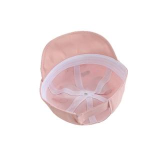 Pink silicone animal baby sun hat with soft brim and adjustable velcro back strap