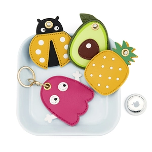 Porte-Clés Mignon En Cuir Dessin Animé Couverture De Carte D'Accès Support De Tracker Forme Fruit Animal Nourriture Charme De Sac Cadeau