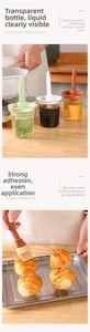 Detail of high-temperature resistant silicone oil brush bottle on kitchen counter