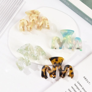 Wave Shaped Acetate Hair Claw Clips Marble Tortoiseshell Pattern Korean Fashion Hair Accessories For Women
