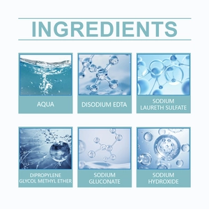 Tabella dettagliata degli ingredienti come Aqua ed EDTA per il riparatore di lenti