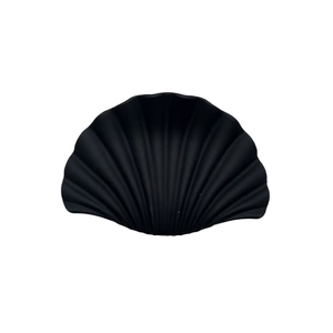 Elegant black marble textured fan-shaped hair claw clip shell style hair accessory