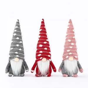 Christmas Gnome Faceless Doll Knit Non-Woven Fabric Long Beard Snowflake Pointy Hat Nordic Tomte Desktop Atmosphere Decor